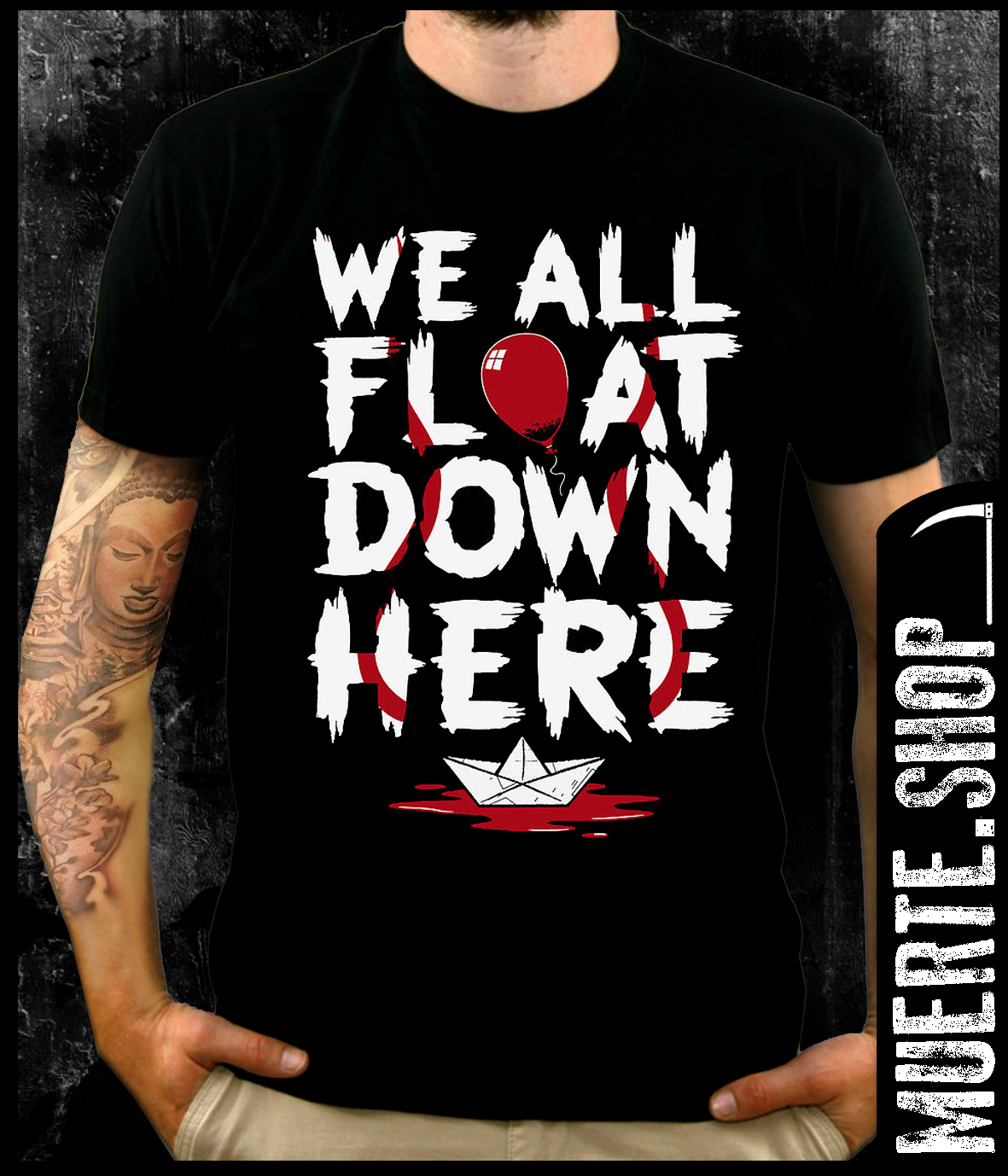 Черна тениска WE ALL FLOAT Черна тениска WE ALL FLOAT